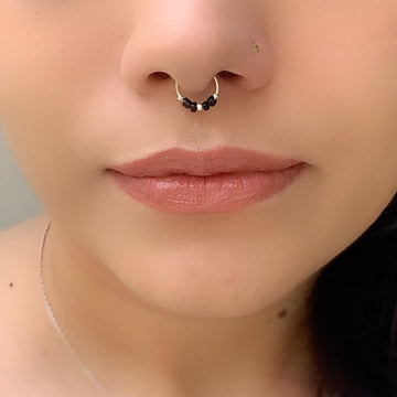 Black Beads Septum Clip-on